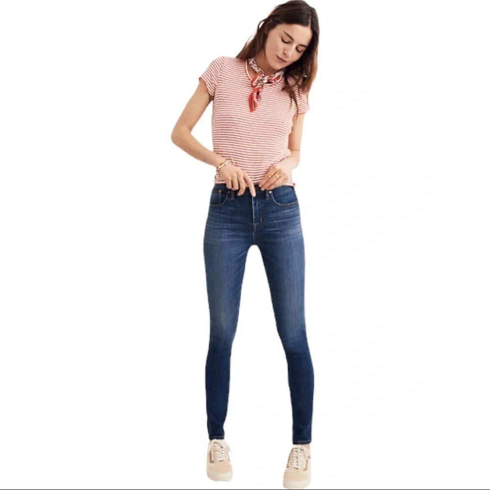 Madewell 10" High-Rise Skinny Jeans in Danny Wash - Picture 1 of 6